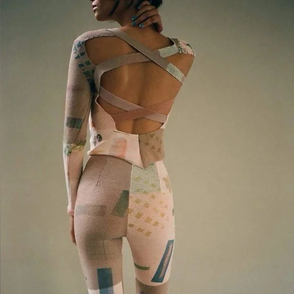 Eckhaus Latta Filati Patchwork Knit Sweater Top - Picture 9 of 15